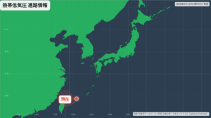 熱帯低気圧発生｜現在地と今後の見通し(8月22日) 進路図(広域)